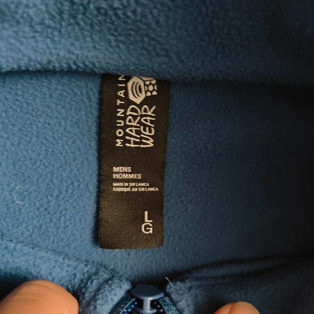 Mountain Hardwear Men's Fleece Jacket Blue Full‎ Zip Size Large Outdoor